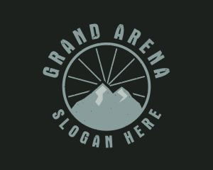 Hipster Mountain Badge logo design