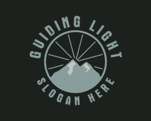 Hipster Mountain Badge logo design