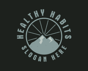 Hipster Mountain Badge logo design