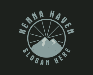 Hipster Mountain Badge logo design