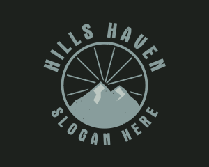 Hipster Mountain Badge logo design