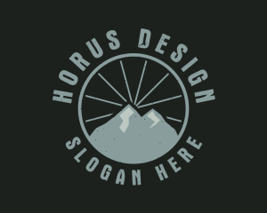 Hipster Mountain Badge logo design