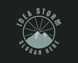 Hipster Mountain Badge logo design