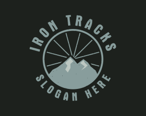 Hipster Mountain Badge logo design