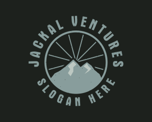 Hipster Mountain Badge logo design