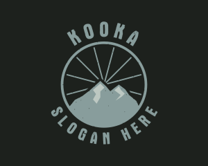 Hipster Mountain Badge logo design