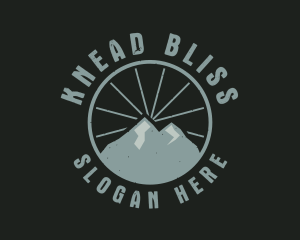 Hipster Mountain Badge logo design