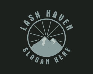 Hipster Mountain Badge logo design