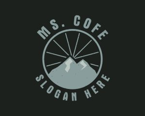 Hipster Mountain Badge logo design