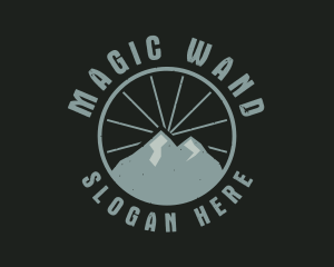 Hipster Mountain Badge logo design