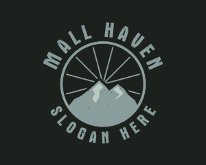 Hipster Mountain Badge logo design