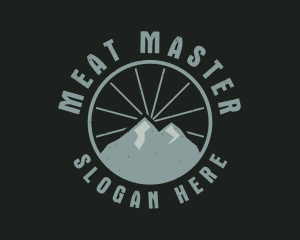 Hipster Mountain Badge logo design