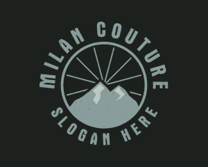 Hipster Mountain Badge logo design