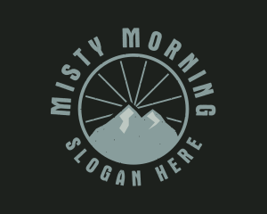 Hipster Mountain Badge logo design