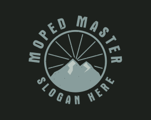 Hipster Mountain Badge logo design