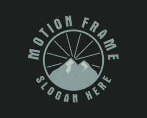 Hipster Mountain Badge logo design