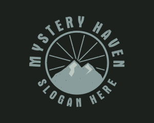 Hipster Mountain Badge logo design