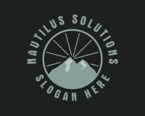 Hipster Mountain Badge logo design