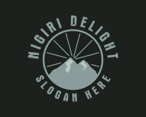 Hipster Mountain Badge logo design