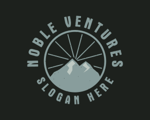 Hipster Mountain Badge logo design