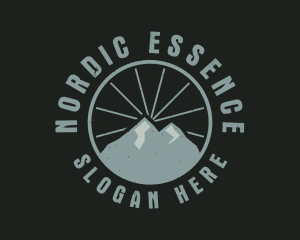 Hipster Mountain Badge logo design