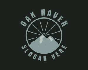 Hipster Mountain Badge logo design