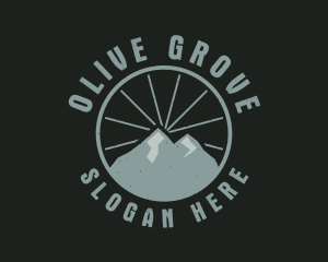 Hipster Mountain Badge logo design