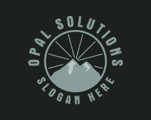 Hipster Mountain Badge logo design