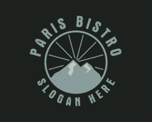 Hipster Mountain Badge logo design