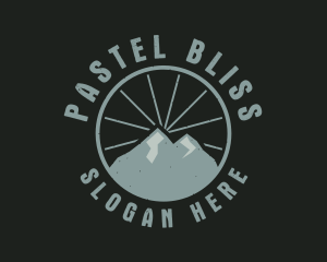 Hipster Mountain Badge logo design