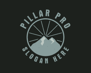 Hipster Mountain Badge logo design