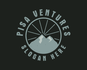 Hipster Mountain Badge logo design