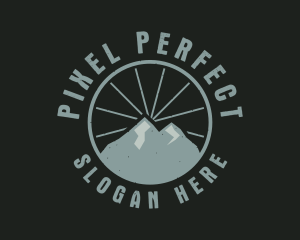 Hipster Mountain Badge logo design