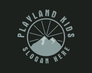 Hipster Mountain Badge logo design