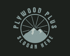 Hipster Mountain Badge logo design