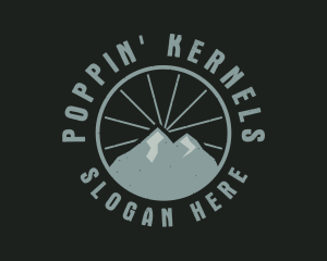 Hipster Mountain Badge logo design