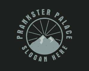 Hipster Mountain Badge logo design