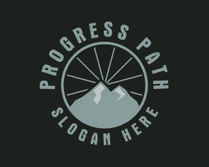 Hipster Mountain Badge logo design