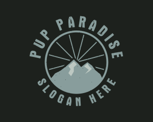 Hipster Mountain Badge logo design