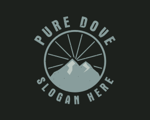 Hipster Mountain Badge logo design