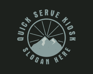 Hipster Mountain Badge logo design