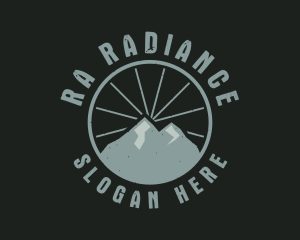 Hipster Mountain Badge logo design