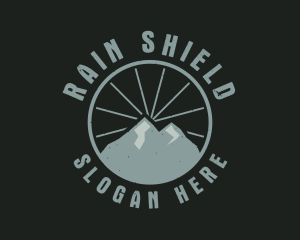 Hipster Mountain Badge logo design