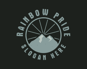 Hipster Mountain Badge logo design