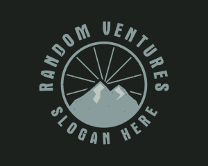 Hipster Mountain Badge logo design