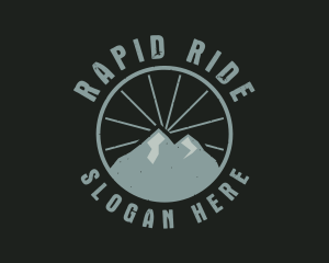 Hipster Mountain Badge logo design