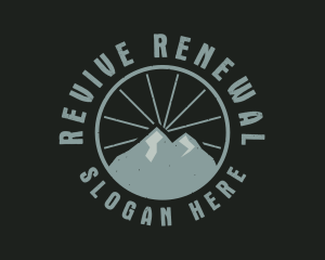 Hipster Mountain Badge logo design