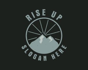 Hipster Mountain Badge logo design