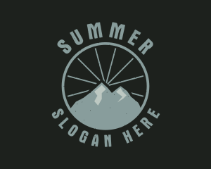 Hipster Mountain Badge logo design