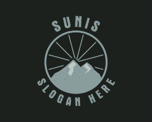 Hipster Mountain Badge logo design